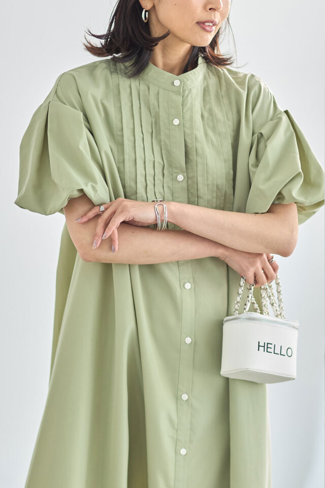 ピンタックロングシャツ