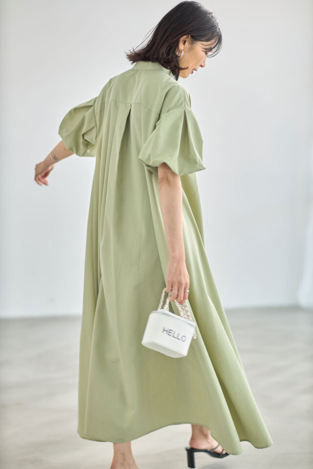 holiday - HOLIDAY ビッグカラーロンt HOLIDAY（ホリデイ）の「CHECK LINEN BIG COLLAR LONG DRESS