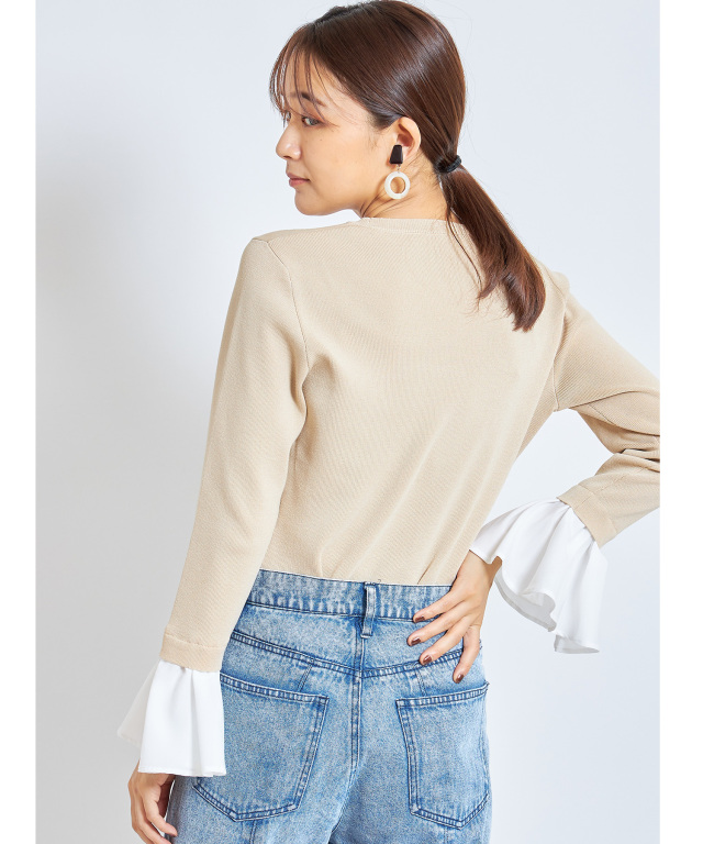 お値下げしました‼️★Louiosy フリルリブニットアンサンブル Louiosy ニット セーター 「大きいサイズ」フリルリブニット