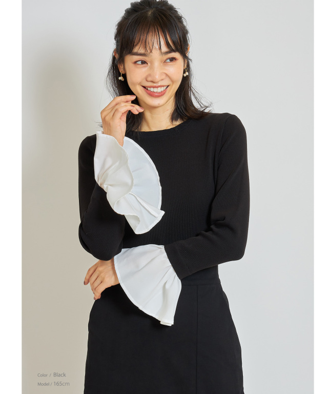 10月5日午前0:00再販！【harさん着用】袖口フリルニットプルオーバー
