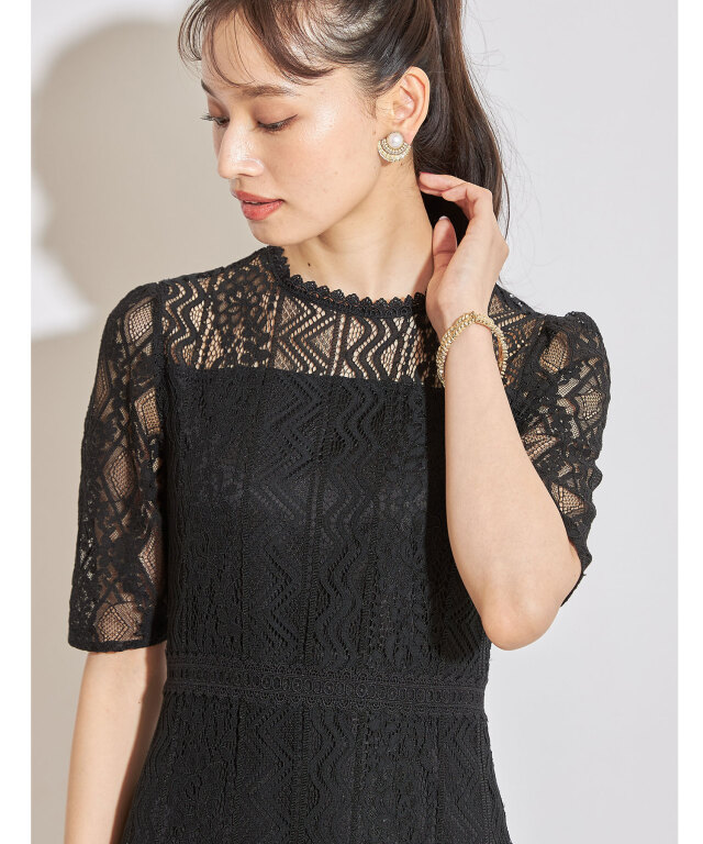 最終お値下げ　新品Lu. 2wayレーススカート ワンピース GIRL DRESS FOR NOW ドレス オープンショルダーレースワンピース