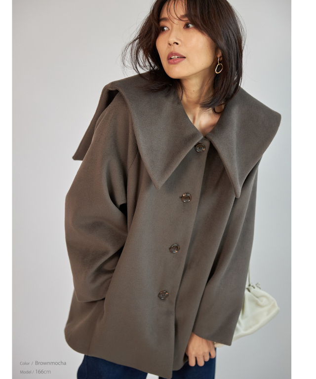 ビッグカラーハーフコート 