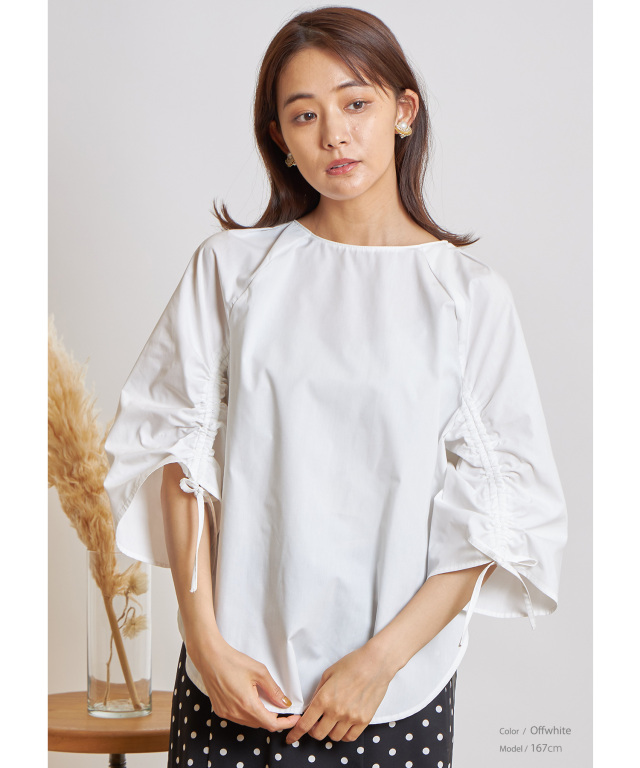 ドロストスリーブブラウス/#49 オフホワイト