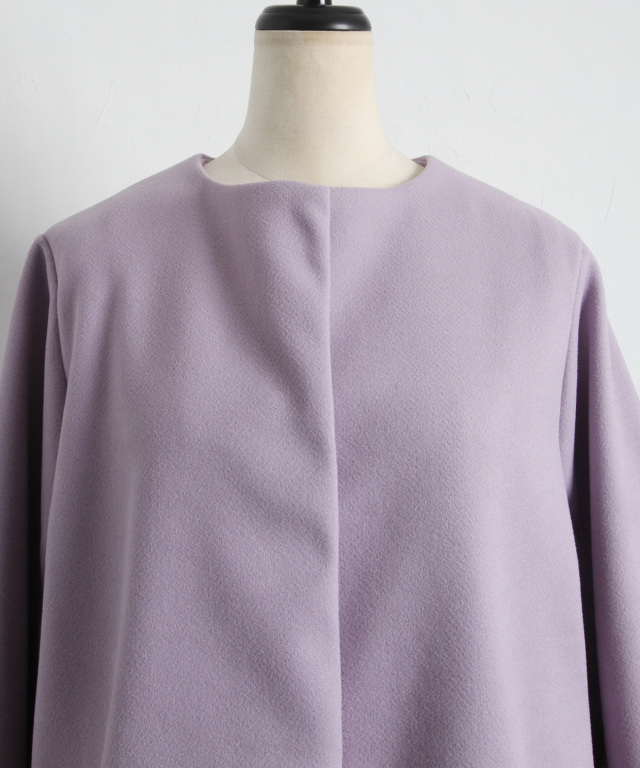 ノーカラーフェイクメルトンコート