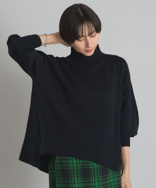 シアバターオーバーサイズスリットニットプルオーバー