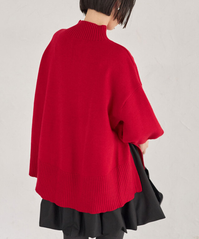 シアバターオーバーサイズスリットニットプルオーバー