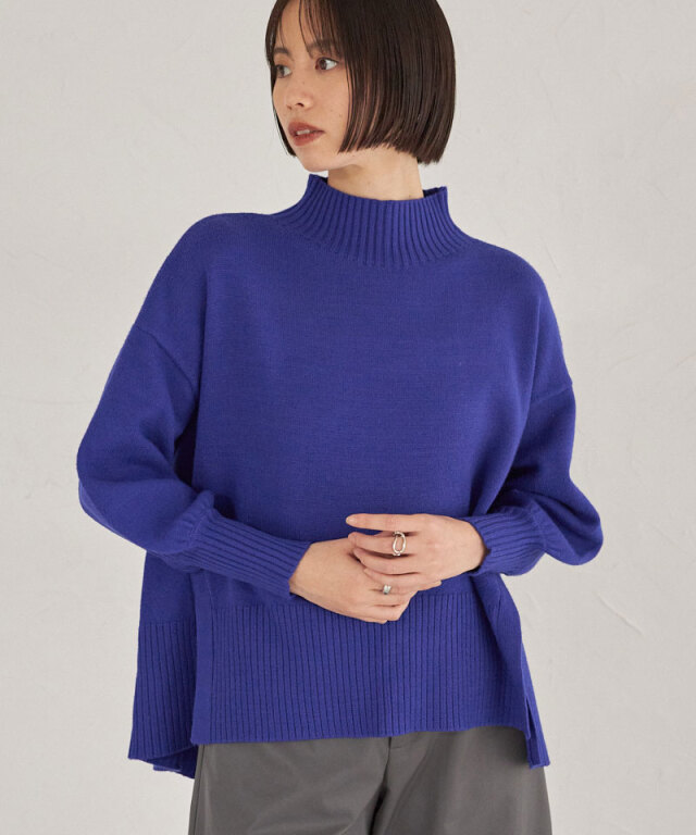 シアバターオーバーサイズスリットニットプルオーバー