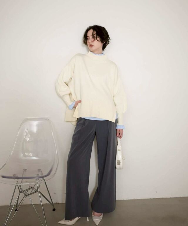 c3poさん専用 シアバターオーバーサイズスリットニットプルオーバー