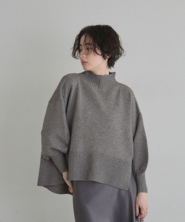 シアバターオーバーサイズスリットニットプルオーバー