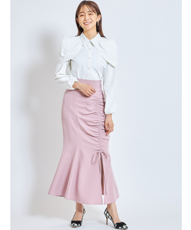 タックケープブラウス