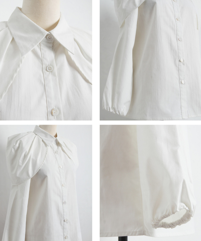 タックケープブラウス