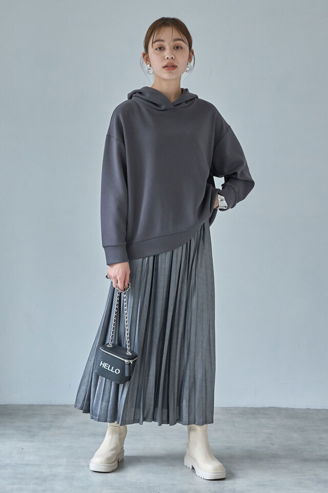 極美品✨セオリーリュクス 現行 パーカー ダンボールニット 23aw グレー 23AW✨美品✨セオリーリュクス ダンボールニット ジップアップ