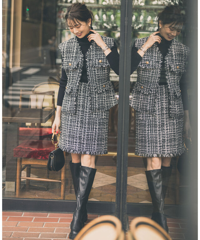 石井亜美さんコラボ】ツイードミニスカート