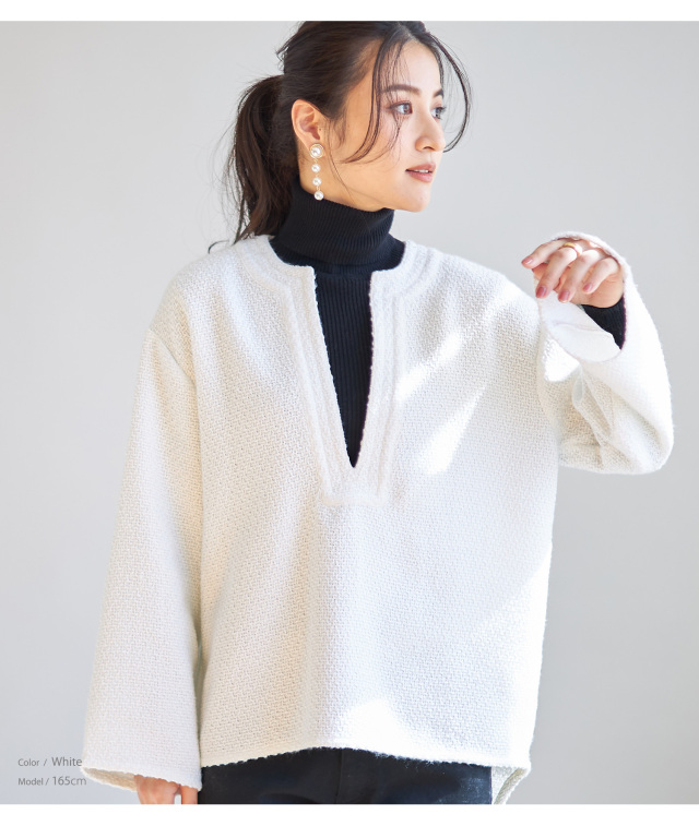 高田麻紀子さんコラボ】ツイードレイヤードプルオーバー