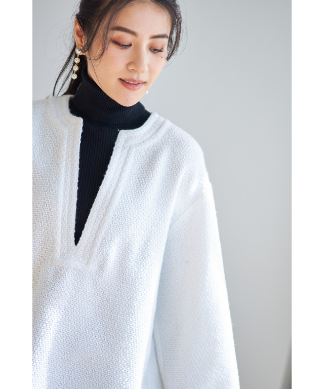 高田麻紀子さんコラボ】ツイードレイヤードプルオーバー