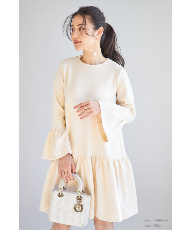 極美品】ジバンシー フランス製 ベルベットリボン ワンピース ゴールド