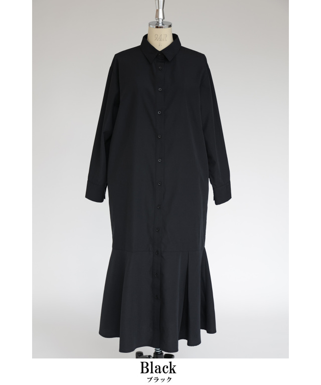 Esesensation シャツワンピ（中古）黒裾グレー　（フリー）美品　値下 Esesensation シャツワンピ（中古）黒裾グレー （フリー）美品 値下