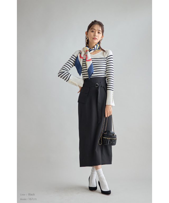 フロントポケットナロースカート STYLEMIXER | フロントポケットナロースカート (スカート(ロング