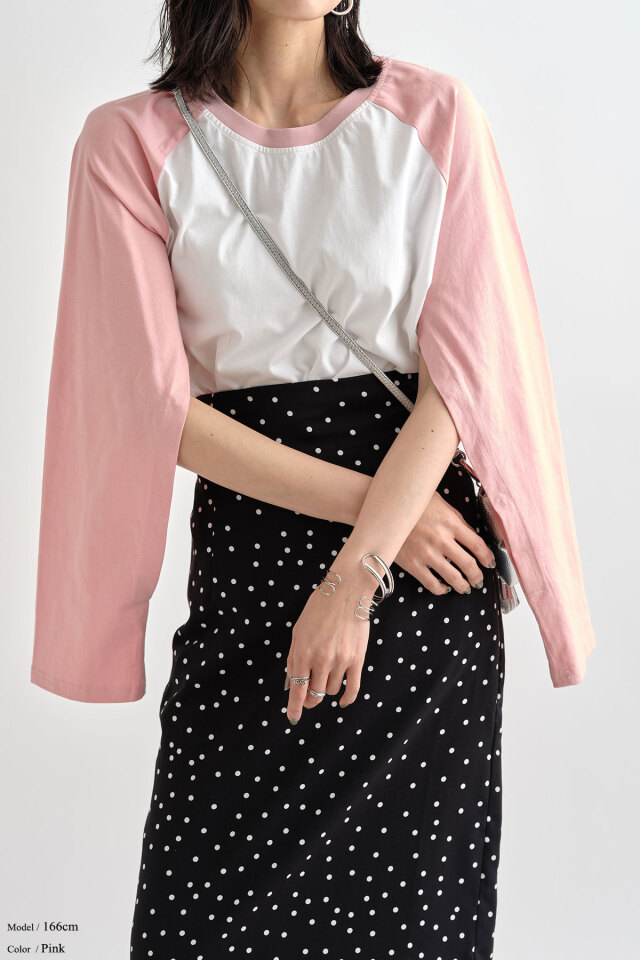 スリットラグランTシャツ