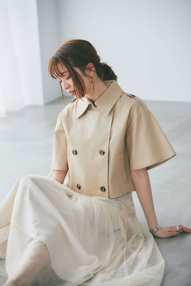 石井亜美さんコラボ】ハーフスリーブショートトレンチ 