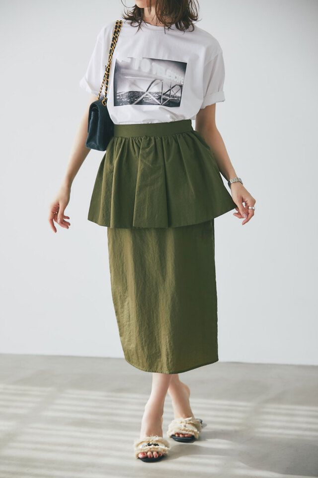 石井亜美さんコラボ】ペプラムタフタスカート