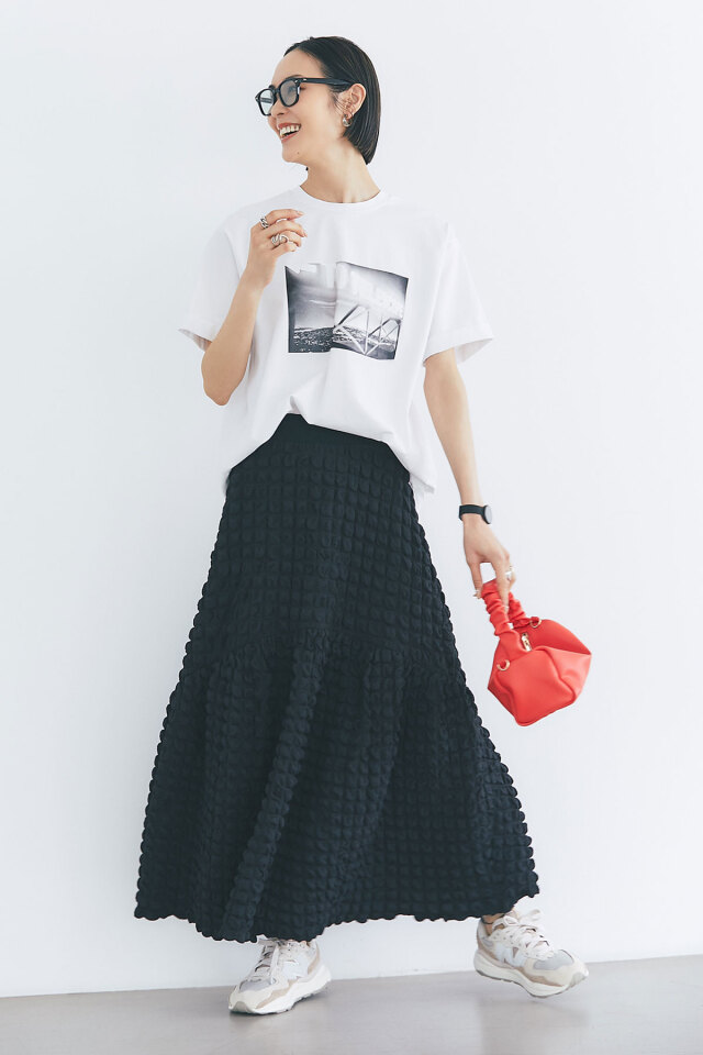 モノクロフィルムプリントオーバーTシャツ