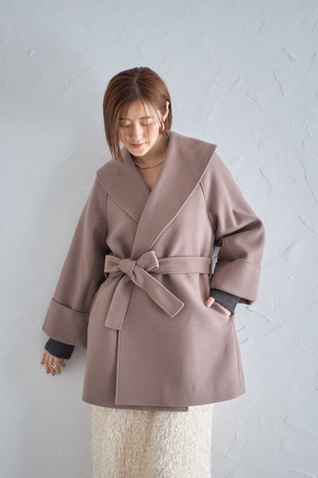 ビッグカラーガウンコート 