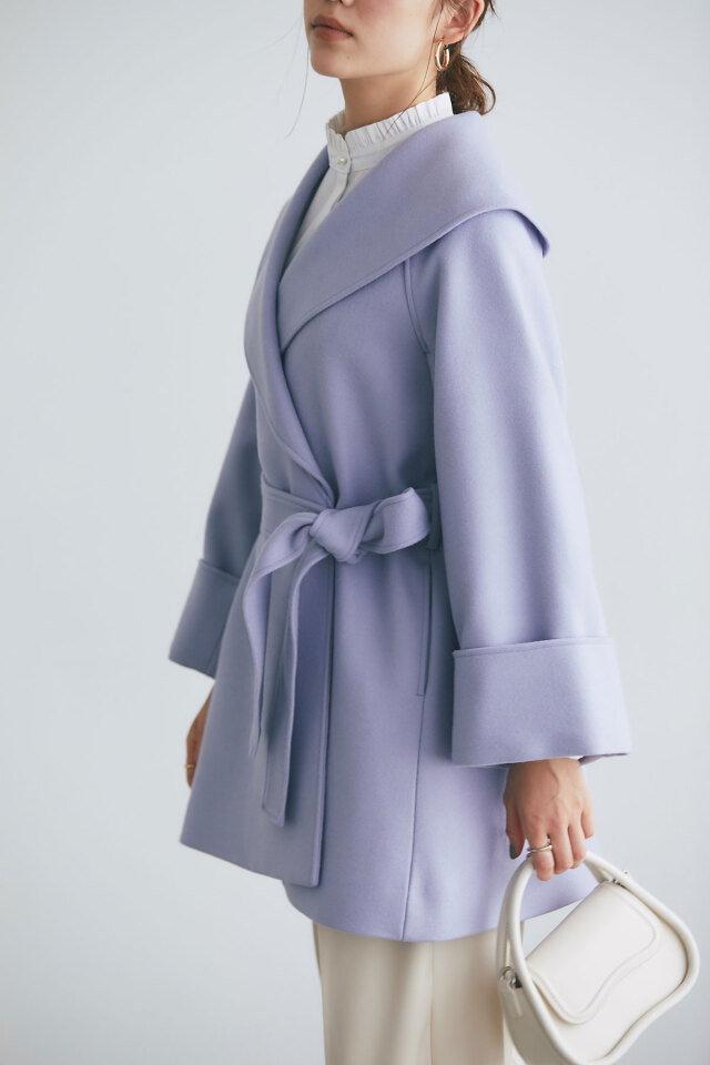 取寄せ商品】ミンクカシミヤロングコート◇紫◇BIGガウンコート  