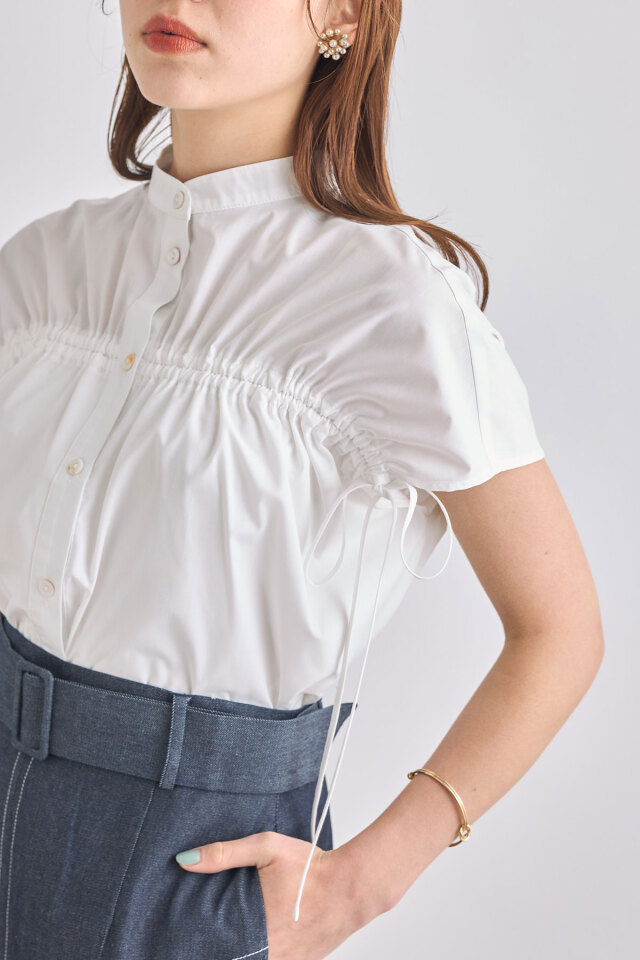 小林有里さん着用】ドロストデザインシャツ 小林有里さん着用】ドロストデザインシャツ