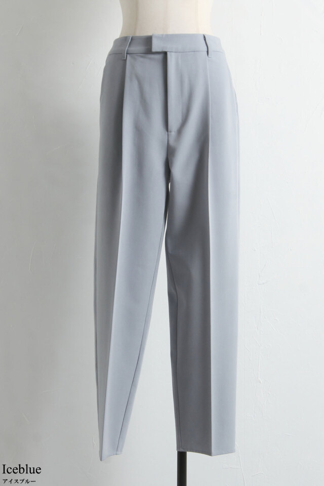 亀裂の八重歯様【極美品】デ ペトリロ リネン ワンプリーツ テーパード 小林有里さん着用】ワンタックテーパードパンツ