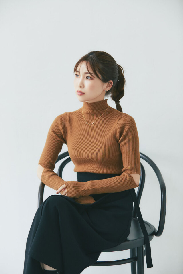 マシェリコラボ】2WAYアームウォーマー付きリブニットプルオーバー