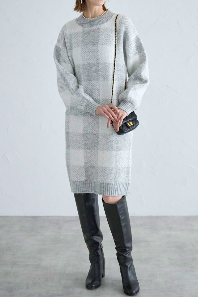 完売品☆PEARLY GATES チェック柄ニットポロワンピース 安いスポーツ - 完売品☆PEARLY GATES チェック柄ニットポロワンピース