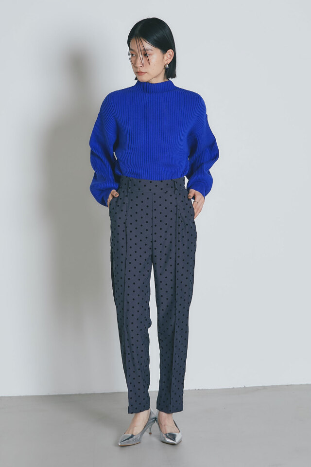 フロッキードットパンツ 