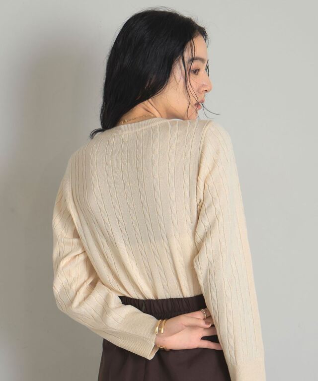 エンブロイダリーケーブルニットカーディガン