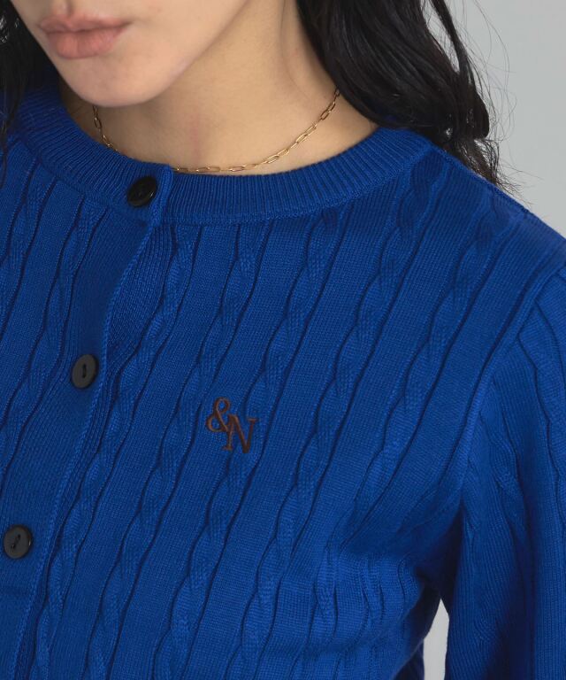 エンブロイダリーケーブルニットカーディガン