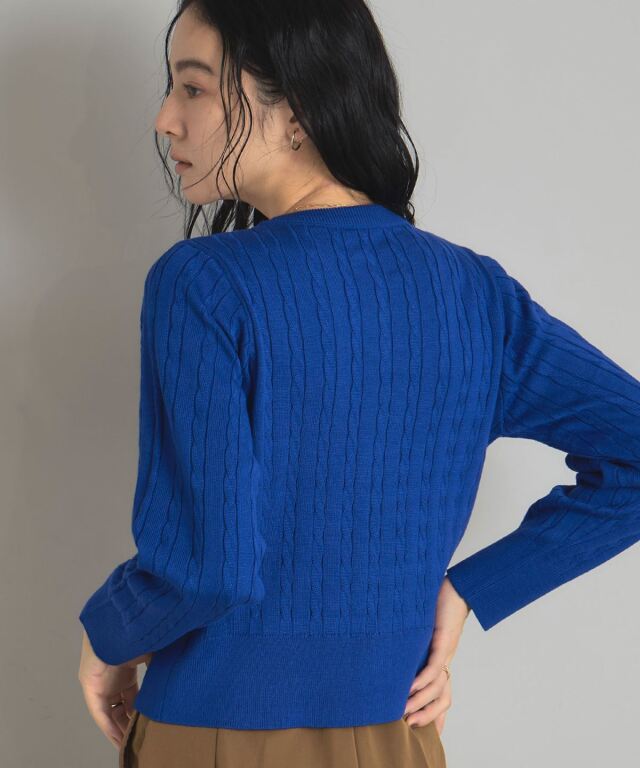 エンブロイダリーケーブルニットカーディガン