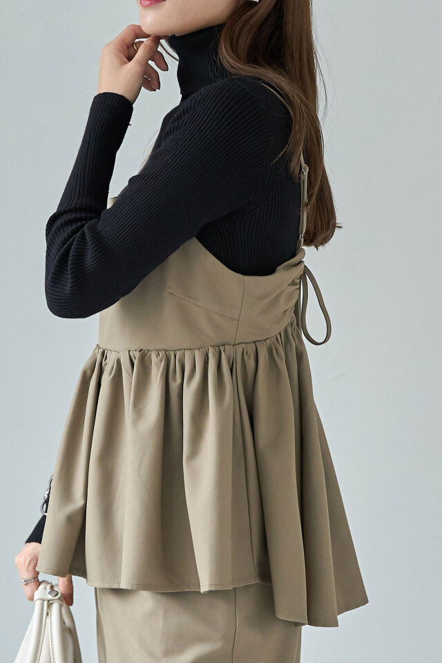 プリーツプリーズ　茶色紺ストライプのチュニック PLEATS PLEASE ISSEY MIYAKE - プリーツプリーズ PLEATS PLEASE