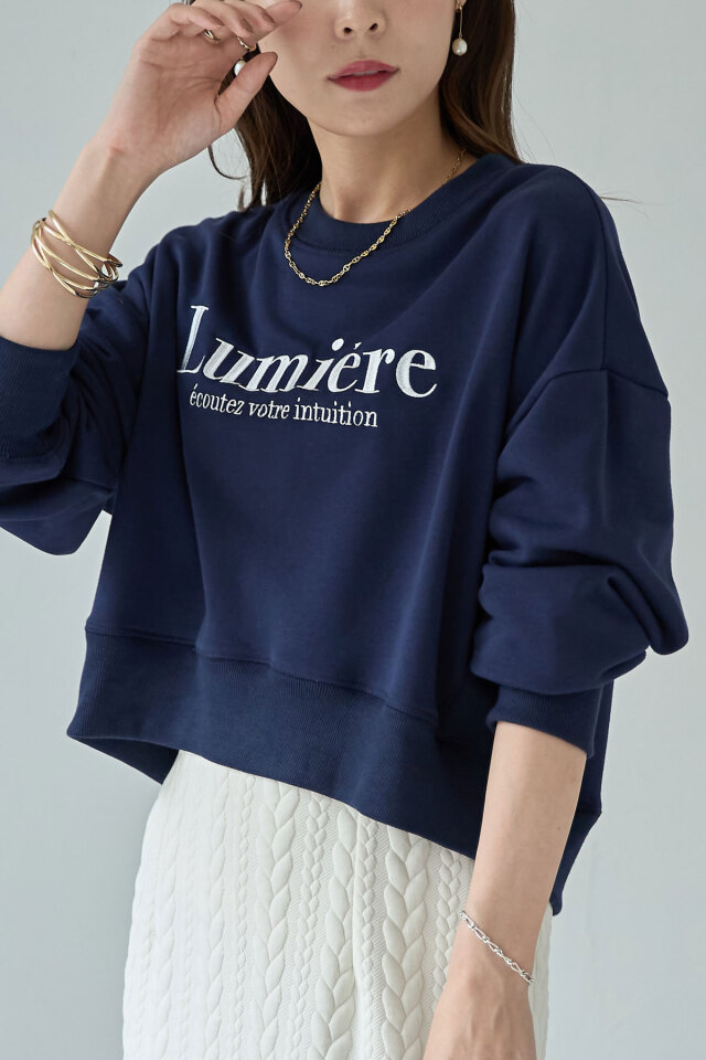 ロゴ刺繍裏毛スウェット