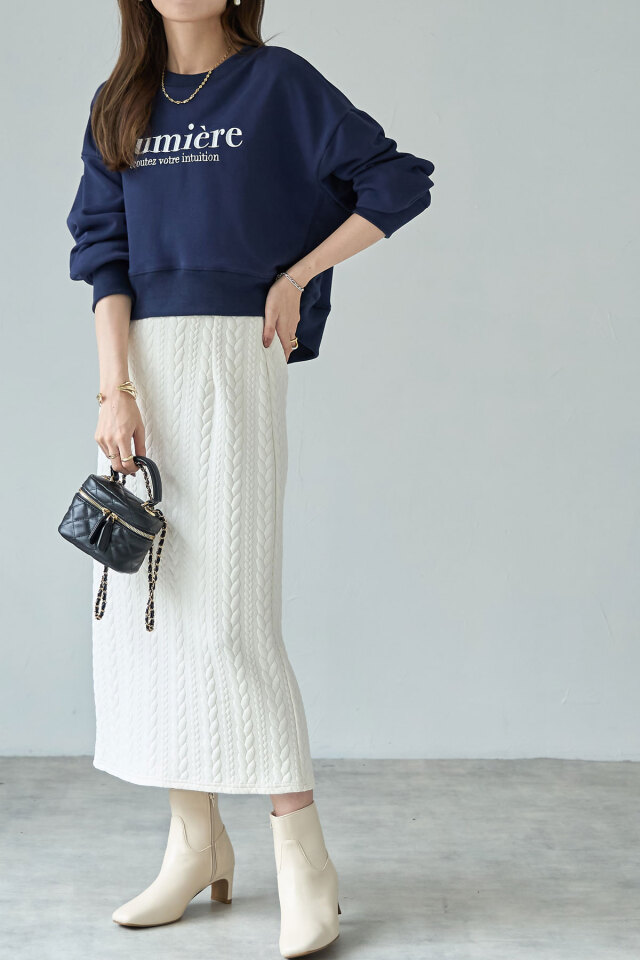 ロゴ刺繍裏毛スウェット