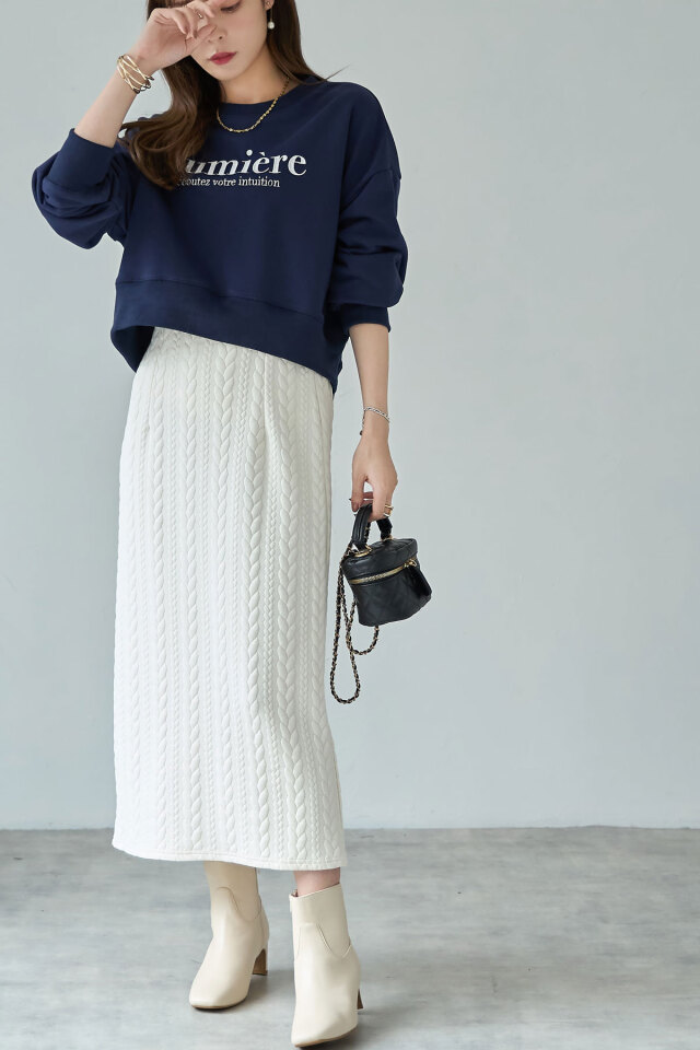 ロゴ刺繍裏毛スウェット