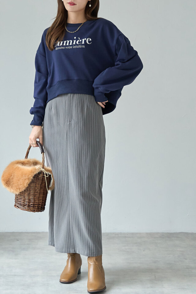 ロゴ刺繍裏毛スウェット