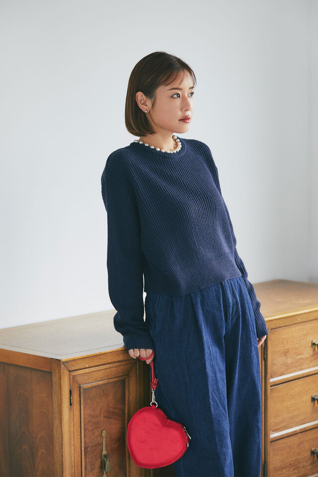 yukoさんコラボ】パールネックバルキーニットプルオーバー