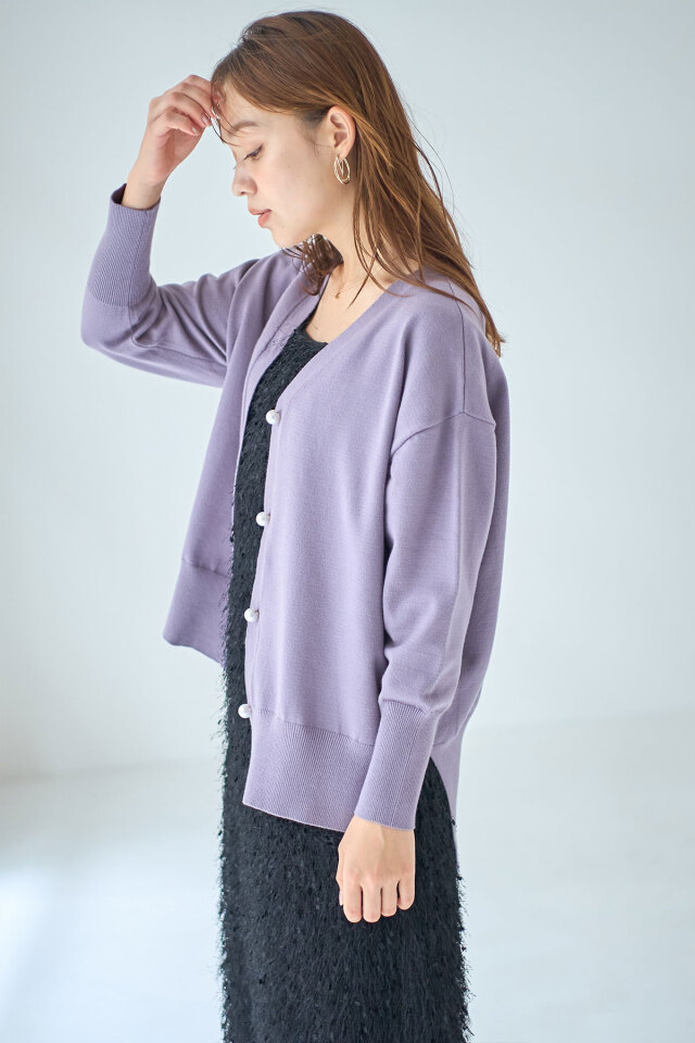 グレー Vネックカーディガン 楽天市場】カーディガン 透かし編み Vネック 長袖 ニット