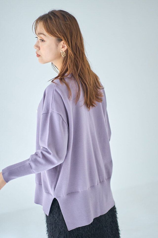 ルイヴィトン✨ パールボタン ボーダー サマーニット Vネック カーディガン VIS カーディガン パールボタンVネック片畦ニットカーディガン