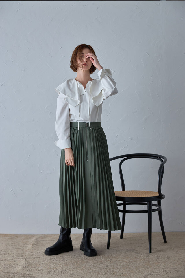 ビッグカラータフタブラウス