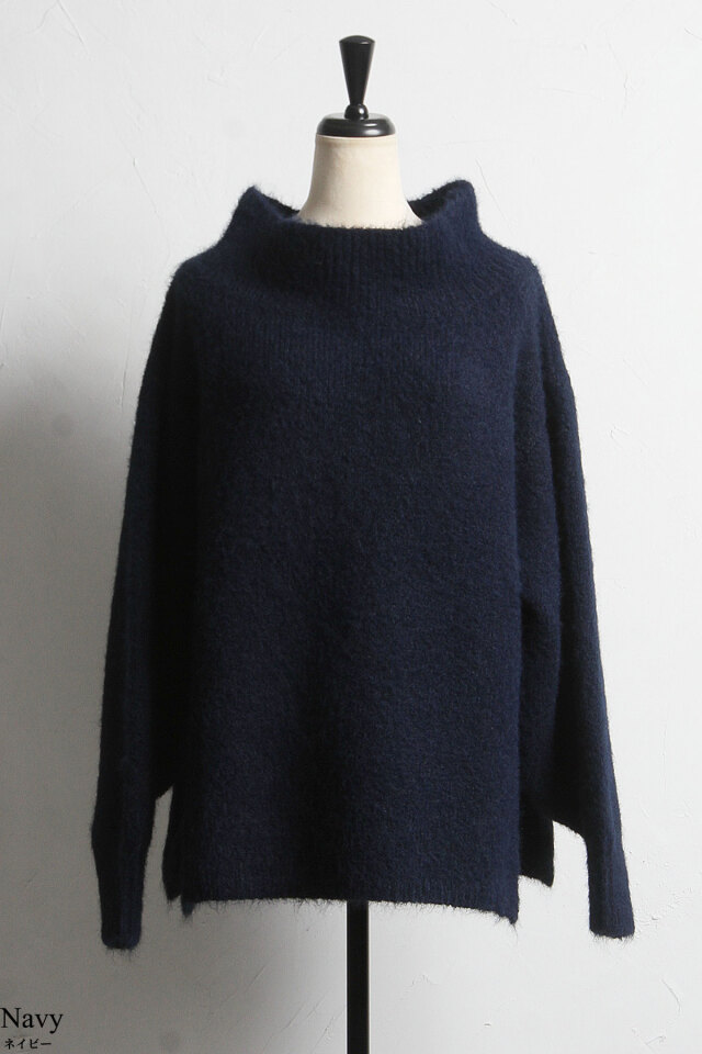 起毛オフショルダーニットチュニック