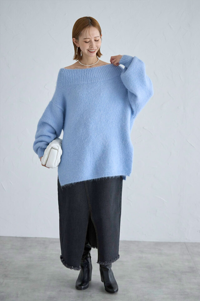 ハンドメイド　リメイク　デニム　ロングスカート セール】リメイク風デニムロングスカート/配色デニムスカート