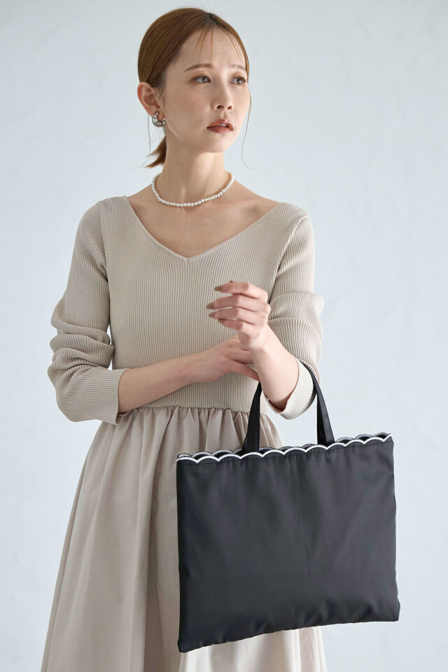 スカラップトートバッグ