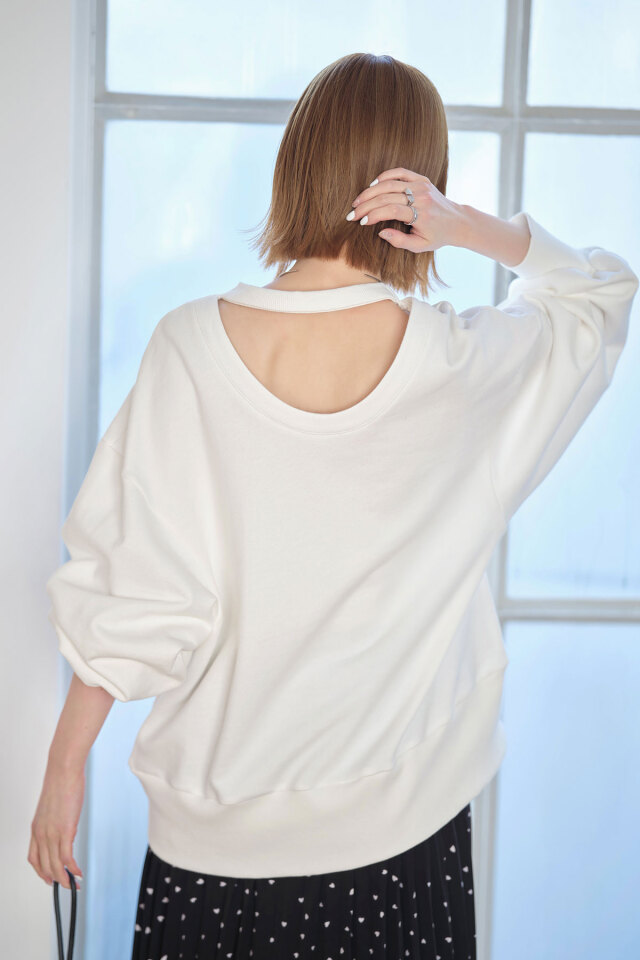 バックオープン裏毛プルオーバー＊SALE品につき返品/交換/注文確定後の変更キャンセル不可＊