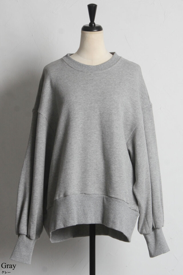 バックオープン裏毛プルオーバー